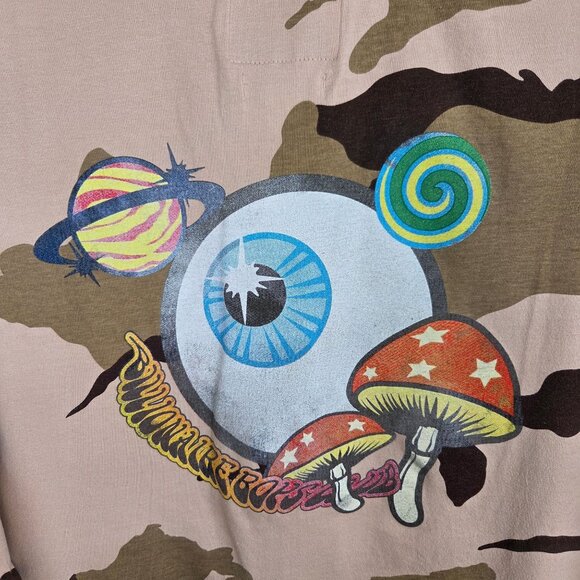 Billionaire Boys Club T-Shirt XXL Camouflage Celestial Cotton Tan Eye Mushroom - Picture 5 of 9